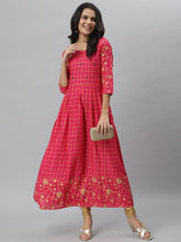 Stylum Women's Printed Rayon Flared Kurta (pankhuripink) Thumbnail