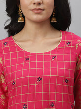 Stylum Women's Printed Rayon Flared Kurta (pankhuripink) Thumbnail