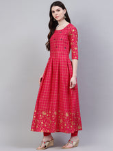 Stylum Women's Embroidered Rayon Flared Kurta Dupatta Set (Pinkpankhkdset) Thumbnail