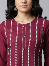 Stylum Women Embellished Rayon Straight Kurta Sharara Set (Puppleshararaset) Thumbnail