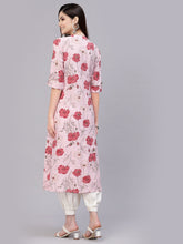 Stylum Women's Floral Printed Rayon A-Line Kurta (ROSAPINK) Thumbnail