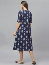 Stylum Women's Blue Floral Print Cambric Ethnic Dress (RUBYNAVY) Thumbnail