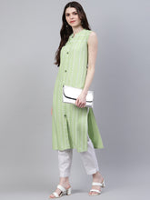Stylum Women's Striped Rayon Straight Kurta (Solopista) Thumbnail