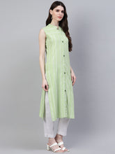 Stylum Women's Striped Rayon Straight Kurta (Solopista) Thumbnail
