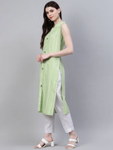 Stylum Women's Striped Rayon Straight Kurta (Solopista) Thumbnail