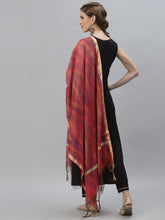 Stylum Women's Embroidered Rayon Flared Kurta with Printed Dupatta (TIGGYBLACK) Thumbnail