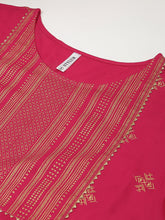 Stylum Women's Gold Printed Rayon Flared Kurta (TONYPINK) Thumbnail