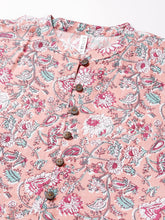 Stylum Women's Floral Printed Cotton Flared Ethnic Short Kurta  (TOPPINKTUKER) Thumbnail