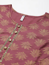 Stylum Women's Gold Printed Rayon Straight Kurta (TORUWINEKURTA) Thumbnail