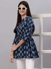 Stylum Women's Printed Cotton Top (ZUCCIBLUE) Thumbnail
